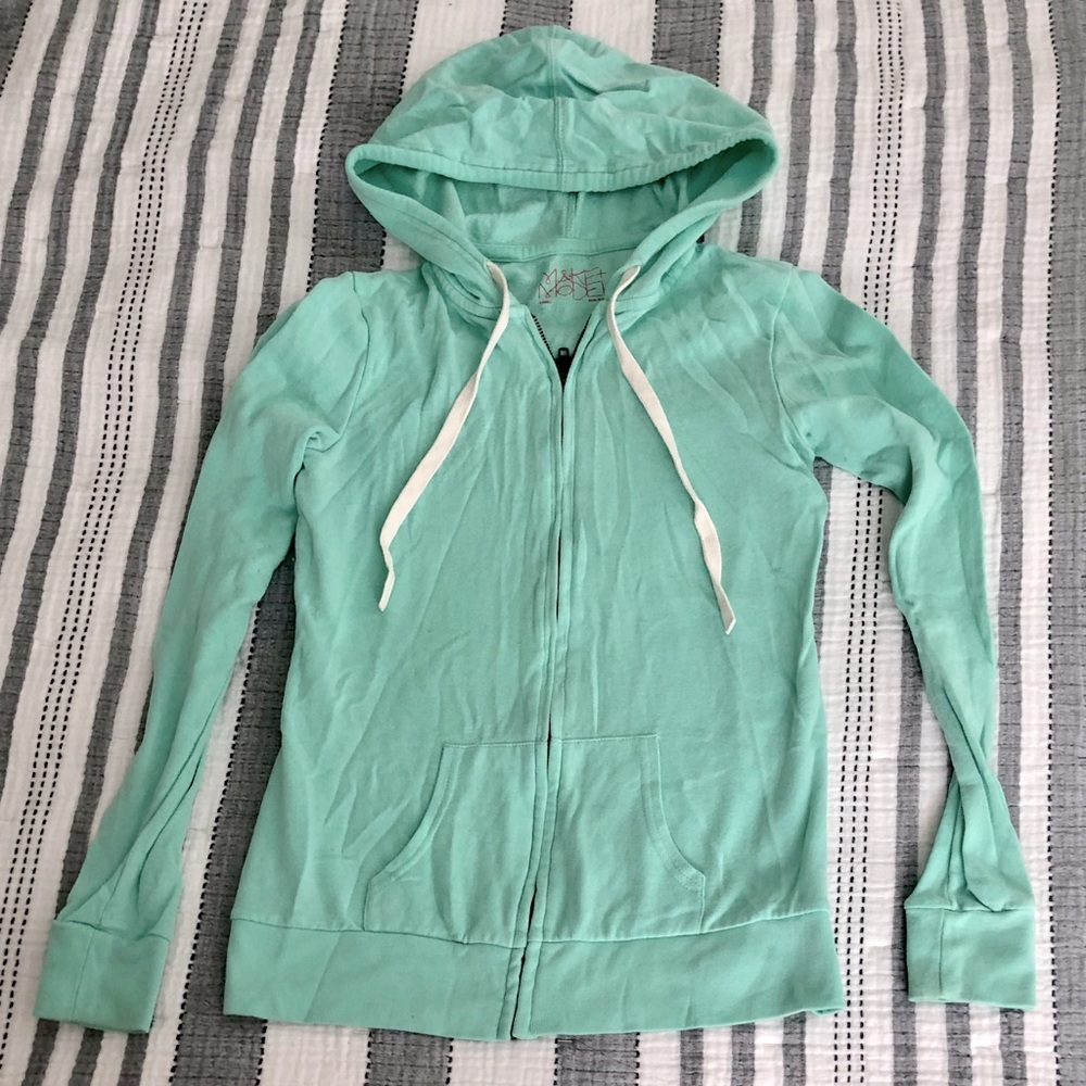 Super Soft Make + Model Zip Up Hoodie. Size XS.